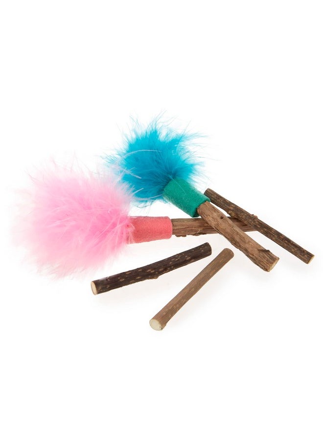 SmartyKat SmartyKat (5 Count Silly Silver Stix Natural Silvervine Cat Toys - Blue/Pink, One Size  - Image 1