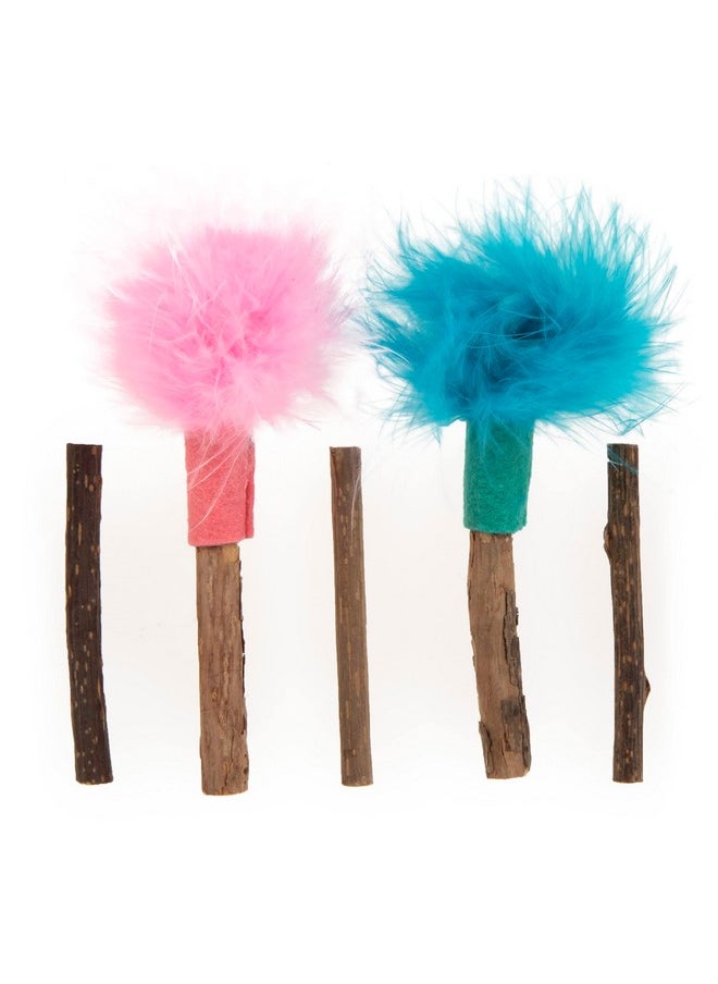 SmartyKat SmartyKat (5 Count Silly Silver Stix Natural Silvervine Cat Toys - Blue/Pink, One Size  - Image 3