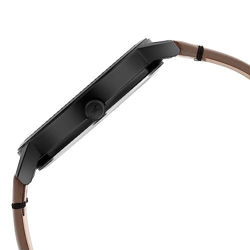 Fastrack Crush Quartz Analog Black Dial Brown Leather Strap Watch for Guys - 3299NL01 - Image 5