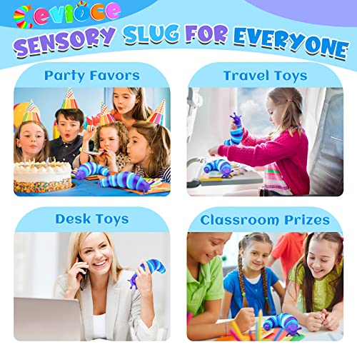 Cevioce Sensory Slug Fidget Toys,Fidget Slug Toys for Adults & Kids Party Favors,4 PCS Cute Autism Sensory Toys for Autistic Children,Toddler Toys Age 3+,Travel Toys for 3+ Year Old（A） - Image 5