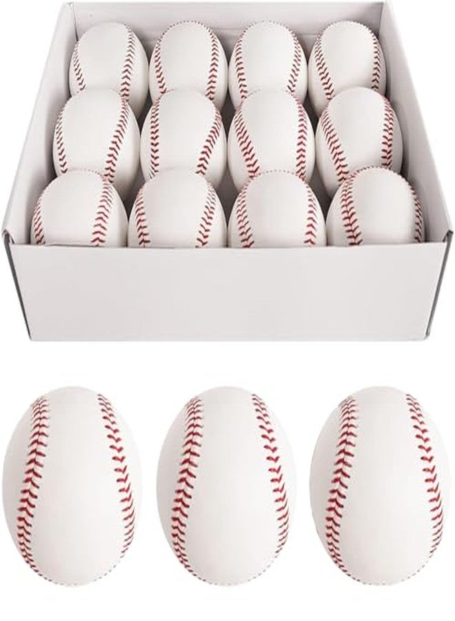 YMD 12 Ball Pack Practice Training Baseballs for Kids/Youth 9 Inch Baseballs Baseball (Pack of 12, White) - Image 1