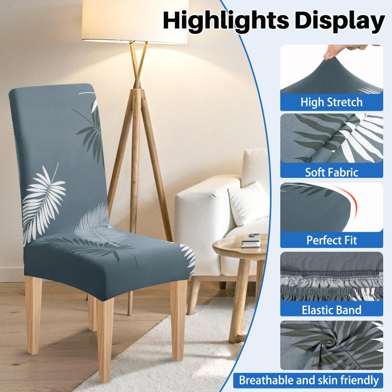 Dioxide High Stretch Chair Covers for Dining Chairs, Washable Dining Chair Covers Set of 6, Soft Kitchen Chairs Seat Covers, Parsons Chair Slipcovers Protectors for Home Hotel Restaurant Banquet - Image 5