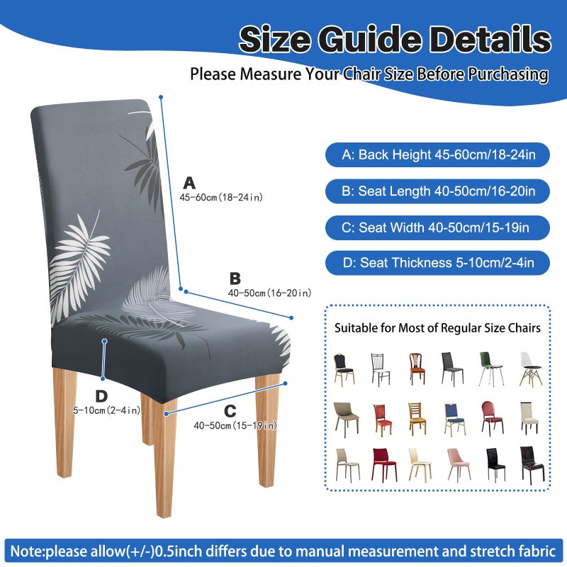 Dioxide High Stretch Chair Covers for Dining Chairs, Washable Dining Chair Covers Set of 6, Soft Kitchen Chairs Seat Covers, Parsons Chair Slipcovers Protectors for Home Hotel Restaurant Banquet - Image 4