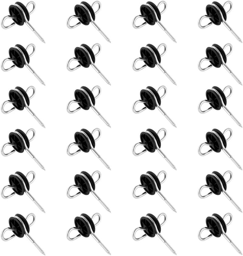 24-Pack Electric Fence Gate Anchors, Dual Ring Post Insulators for Easy Farm Fence Setup - Image 2