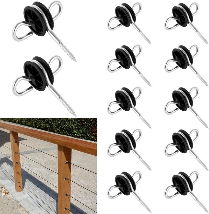 24-Pack Electric Fence Gate Anchors, Dual Ring Post Insulators for Easy Farm Fence Setup - Image 1