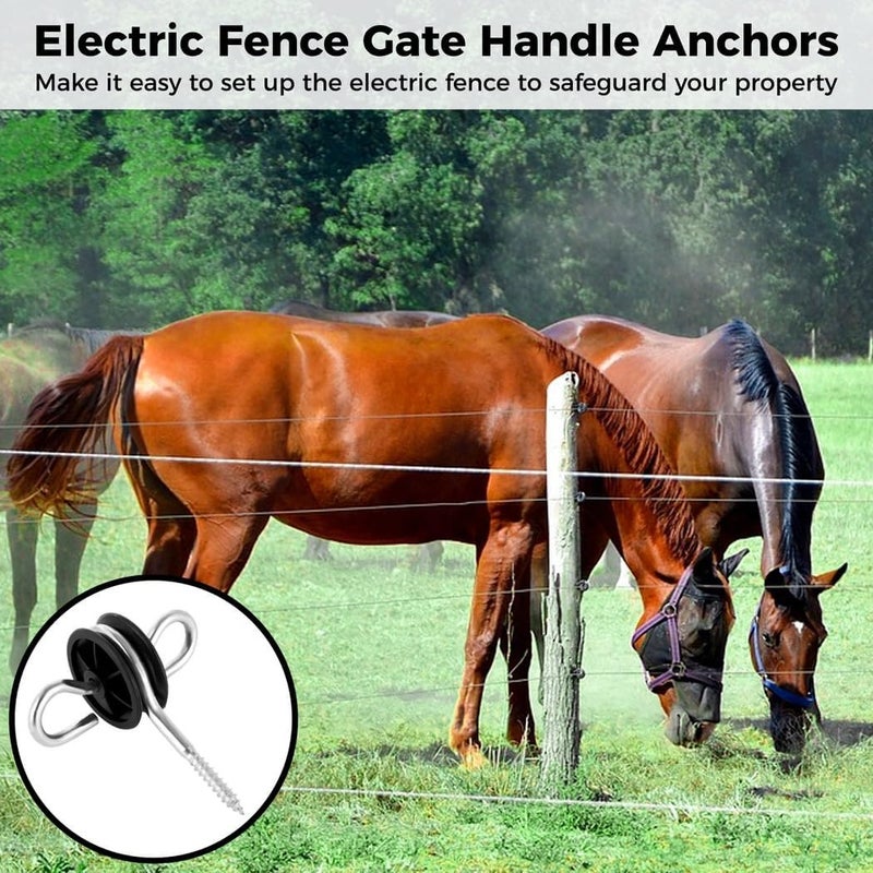24-Pack Electric Fence Gate Anchors, Dual Ring Post Insulators for Easy Farm Fence Setup - Image 3