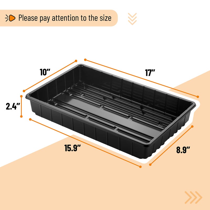 Mr. Pen- Plastic Growing Trays, 5Pack, Black, 17x10, Plant Tray, Seed Tray, Seedling Tray, Propagation Tray, Plant Trays for Seedlings, Planting Trays, Microgreens Growing Trays, Seedling Starter Tray - Image 3