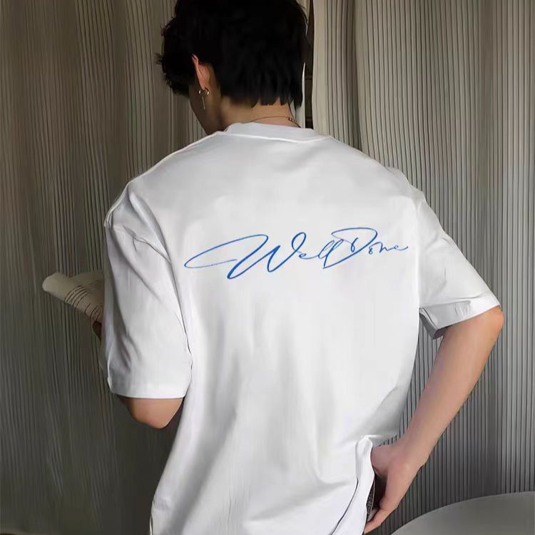 We11Done Track Summer Niche High Street Fashion Brand American Loose Wellmiki Heavy Short-Sleeved T-Shirt For Men - Image 2