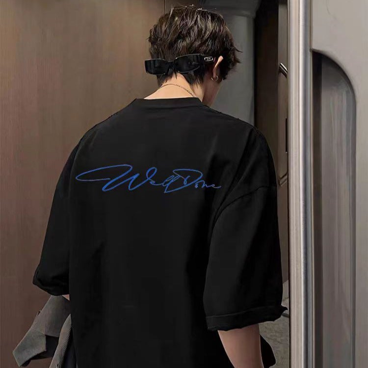 We11Done Track Summer Niche High Street Fashion Brand American Loose Wellmiki Heavy Short-Sleeved T-Shirt For Men - Image 3