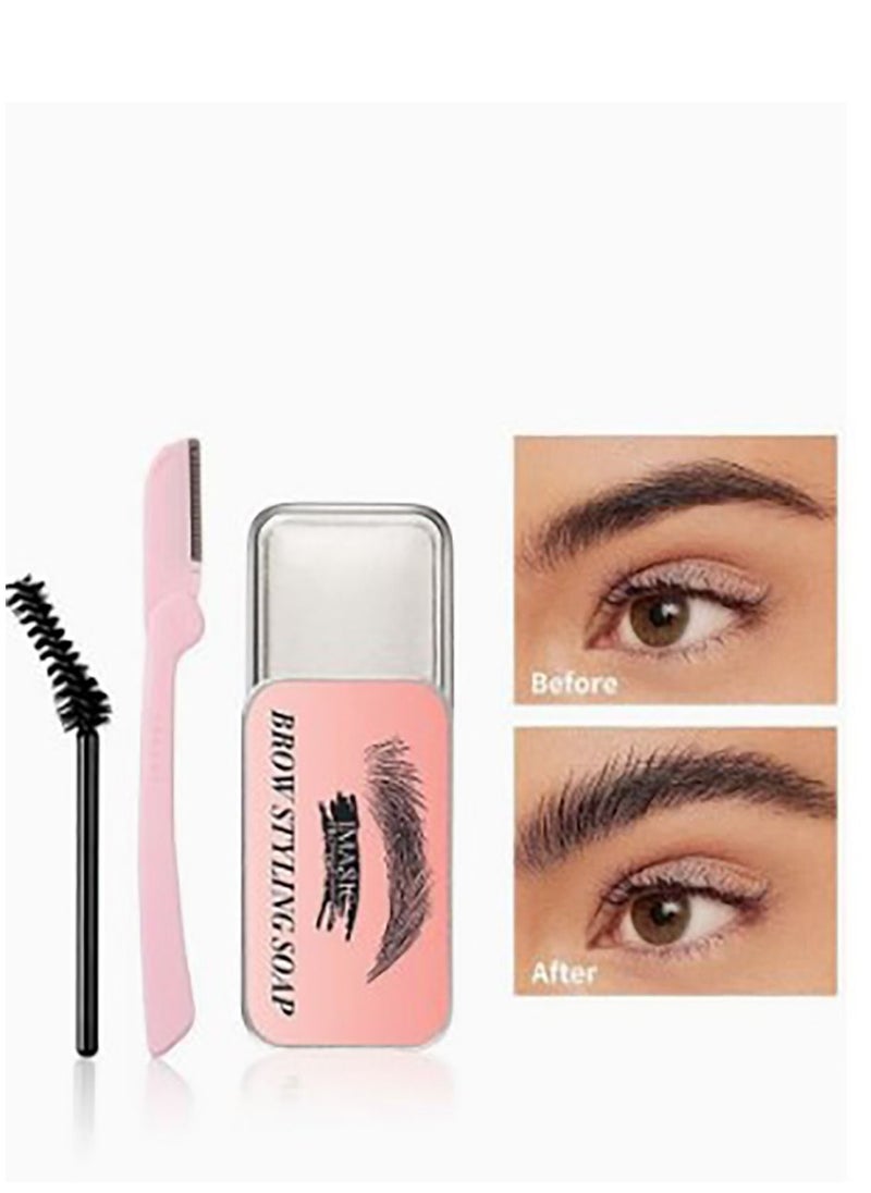 Eyebrow styling soap and eyebrow razor 3 in 1