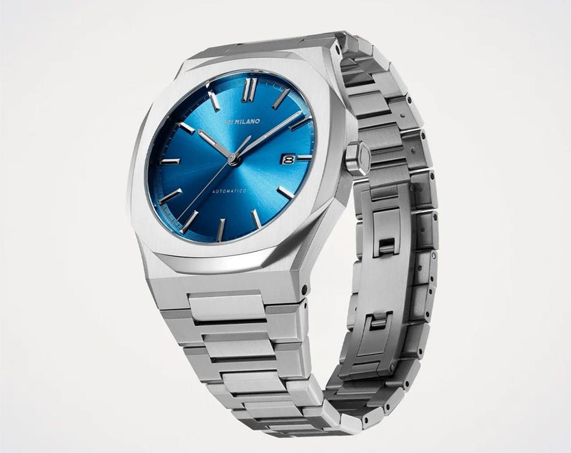 D1 Milano New Automatic Men's Luxury Watch, Stainless Steel Case, Automatic Movement, Stainless Steel Strap, 50M Water Resistant Timepiece, Blue Dial, 2 Years Warranty - ATBJ11 - Image 3