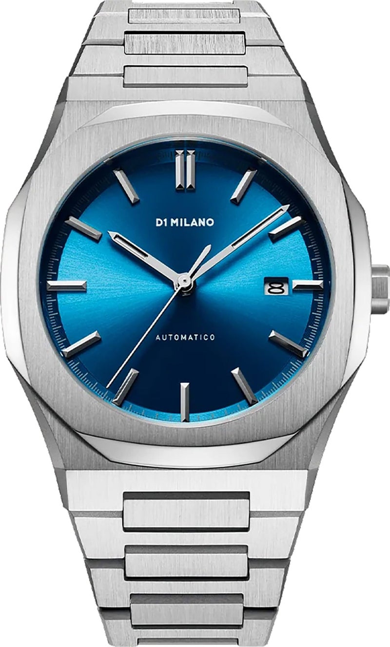 D1 Milano New Automatic Men's Luxury Watch, Stainless Steel Case, Automatic Movement, Stainless Steel Strap, 50M Water Resistant Timepiece, Blue Dial, 2 Years Warranty - ATBJ11 - Image 1