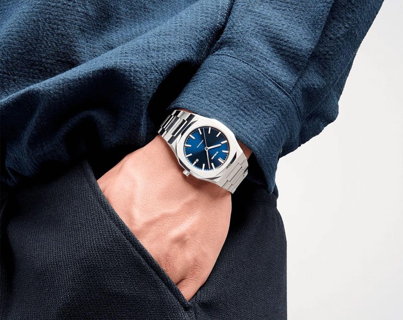 D1 Milano New Automatic Men's Luxury Watch, Stainless Steel Case, Automatic Movement, Stainless Steel Strap, 50M Water Resistant Timepiece, Blue Dial, 2 Years Warranty - ATBJ11 - Image 2
