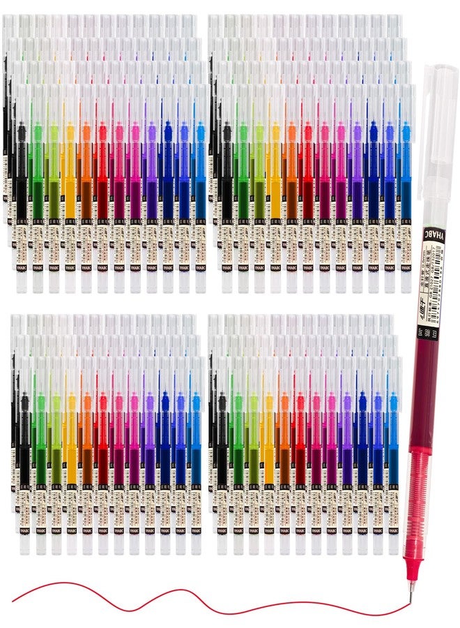 Beieverluck 120 Pieces Rolling Ball Pens 0.5 mm Extra Fine Point Pens Liquid Ink Quick Drying Pens for Office School Stationery Supply, Multicolor - Image 1