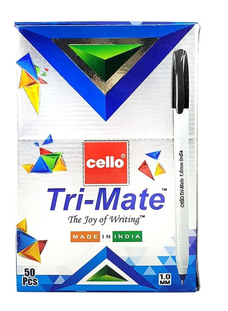 Cello 50-Piece Trimate Ballpoint Pen Black Ink - Image 1