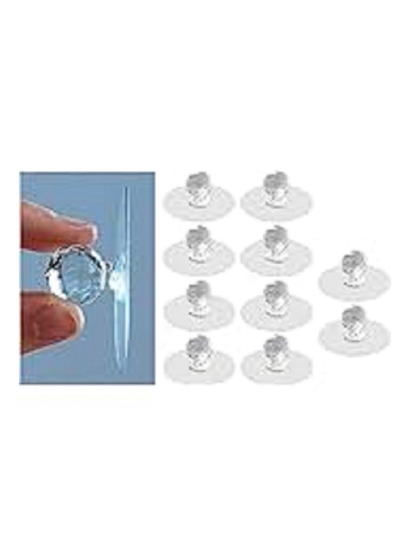 مقابض سحب أدراج الخزانة، مقابض سحب علي شكل ماسي من الكريستال الشفاف لخزانة الملابس وخزانة المطبخ وخزانة الحمام ونافذة باب والأثاث والنافذه ذاتية اللصق بدون حفر، مقابض سحب للمساعدة في السحب والدفع-10قطع - Image 1