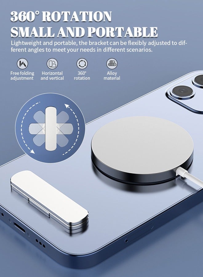 Cell Phone Kickstand, Mini Adjustable Folding Desk Phone Holder, Invisible Back Sticker Supports 360° Rotation - Image 3
