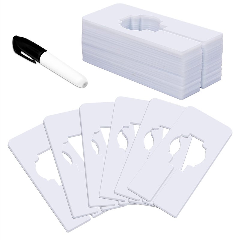 Vantasii 30 PCS Rectangular White Plastic Closet Dividers with a Bonus Marker Writable and Reusable for Sorting Clothing Size Color Size 2 x 54Inner Diameter 14 