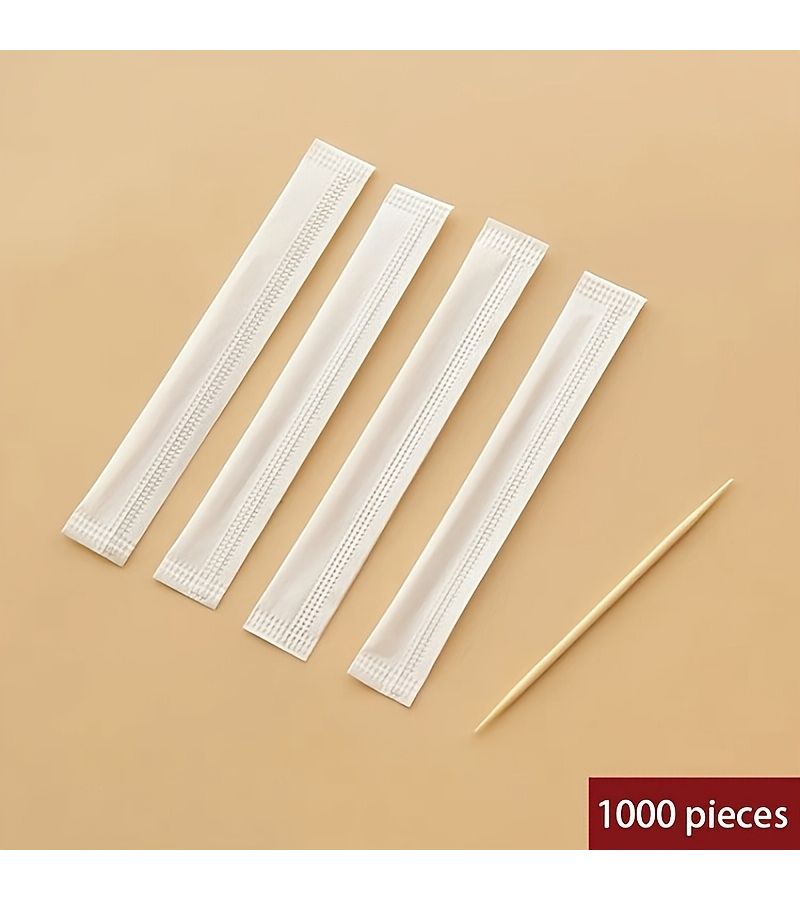 1000 Premium Individually Wrapped Bamboo Toothpicks Disposable For Party Events - Image 2