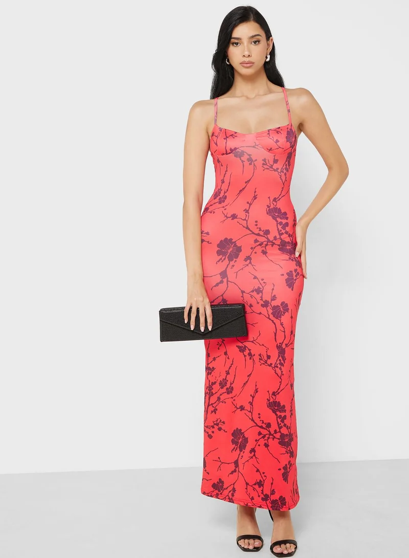 جينجر Floral Print Dress