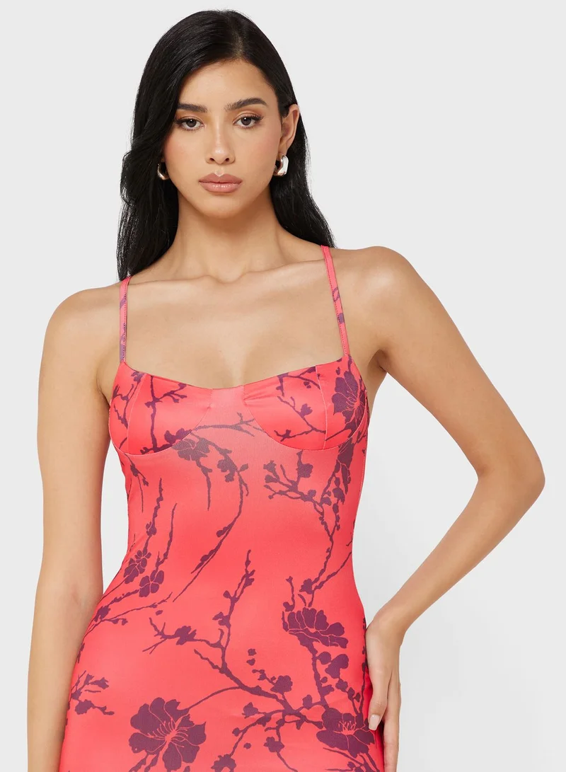جينجر Floral Print Dress