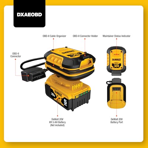 DeWalt DXAEOBD Professional 1 Amp Battery Maintainer for Use with 20V DeWalt Lithium Battery Pack - Image 3