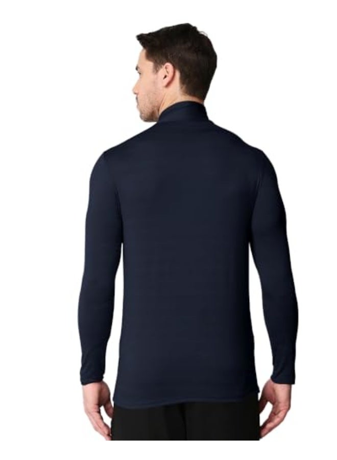 eyebogler Men High Neck Solid Full Sleeve Regular Fit T-Shirt - Image 2