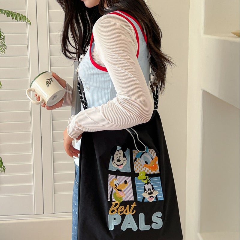 Mickey Mouse Embroidered Nylon Tote Bag Large Capacity Women's Shoulder Bag - Image 3