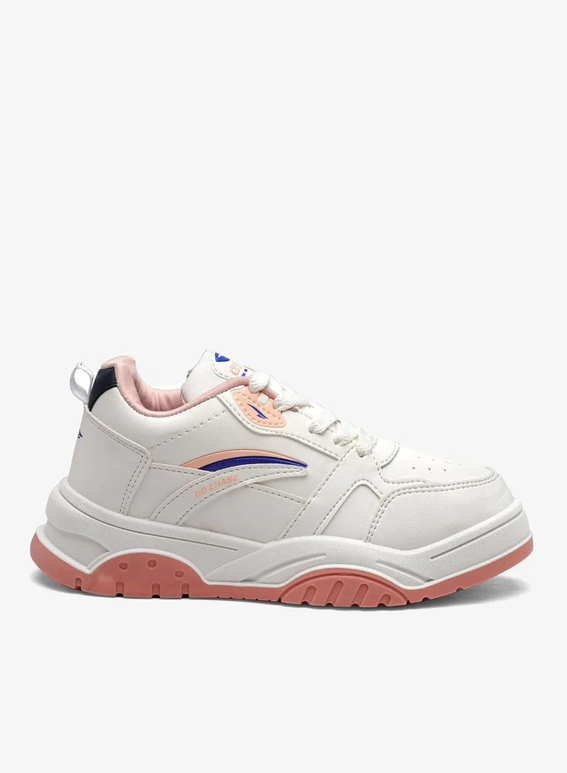 Asian Stylish White Baby Pink Sneakers for Women and Girls