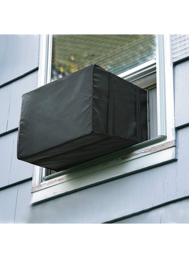 Luxiv Window Air Conditioner Cover Outdoor, Luxiv Outside Window AC Unit Cover Black Dust-proof Waterproof Outdoor AC Protection Insulation Defender (17Wx12Dx13H)  - Image 1
