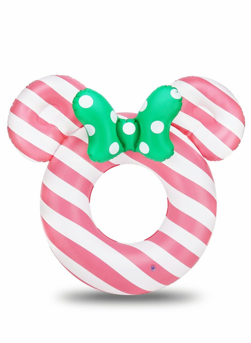 KASTWAVE عوامات سباحة للأطفال، قابلة للنفخ للكبار، 25 بوصة عوامات حلقات السباحة، ألعاب أنابيب للفئة العمرية 3-8، زينة حفلات شاطئ الصيف (شرائط وردية) - Image 1