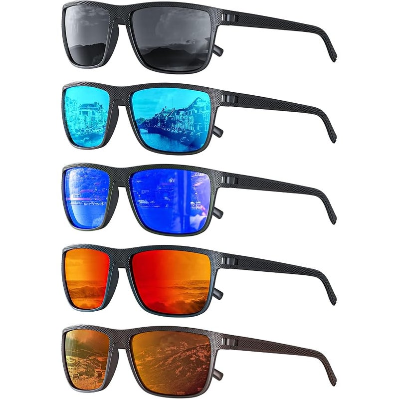 CIFOYA Sunglasses-Men Polarized Mens Sunglasses: Classic Women Sun Glasses UV Protection for Fishing Driving Golf 5PACK - Image 1