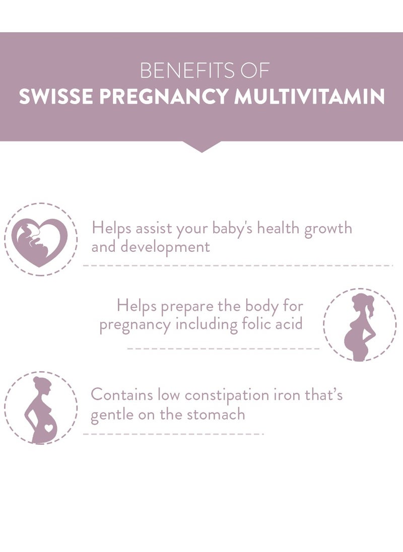 Swisse - Ultinatal Pregnancy Multivitamin Supports the Health of Mother and Baby With FolicAcid,Dha Vitamin D,Iodine,Choline & Iron 60 Capsules Health Supplement - Image 1