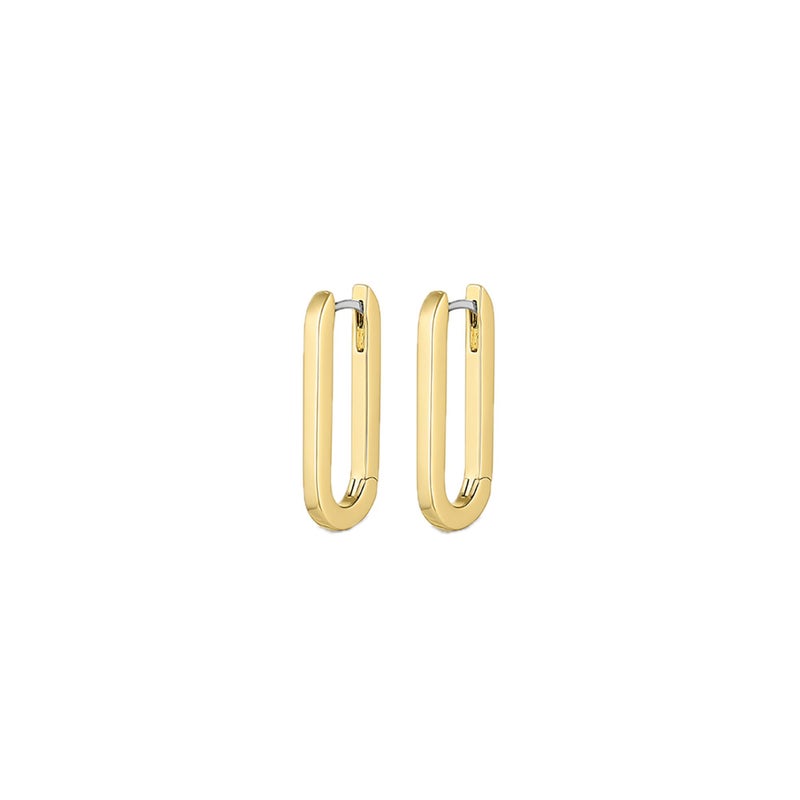 gorjana - Parker Huggies 7/8" Drop - 18k Gold Plated - Stylish Paper Clip Design - Surgical Steel Post - High-Shine Finish - Secure Hinge Closure - Daily Earring Wear - Image 1