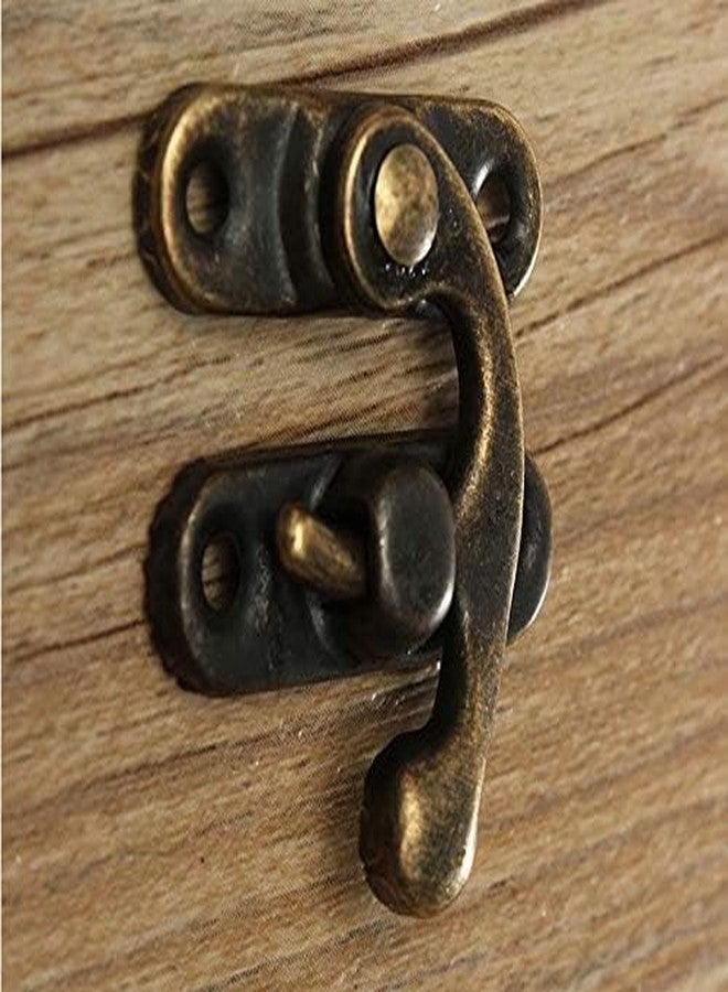 MEDBUDDY Metal Antique Colour C Lock/Buckle/Latch/Hook/Swing Clasp and Hinge with Screws for Wood Jewellery and Small DIY Works (Set of 20 Locks and 20 Hinges with Screws) - Image 3