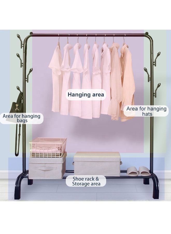 AGD Metal Clothes Organizer Rack With Bottom Storage Rack For Shoes And Other Items Black - Image 2