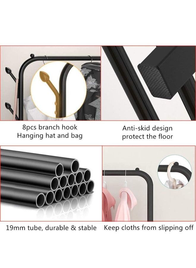 AGD Metal Clothes Organizer Rack With Bottom Storage Rack For Shoes And Other Items Black - Image 5