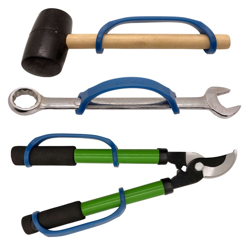 EazyHold EazyHold Navy Silicone Universal Cuff, Large to X-Large Hands, Fits Adaptive Eating and Weighted Utensils, Foam Tubing, Thick Easy Grip Handles, Grooming, Daily Living Aid 2-Pack 8"  - Image 5