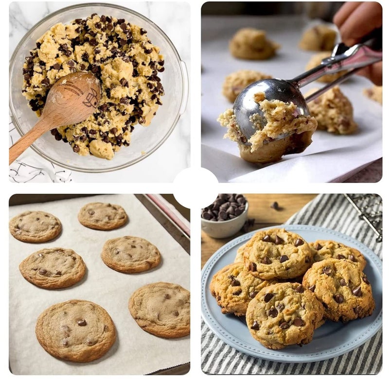 OSHLANT Ice Cream Scoop 3Pcs Cookie Scoop Set 18/8 Stainless Steel Cookie Dough Scoop Cookie Scoops For Baking Set Of 3 Ice Cream Scooper With Trigger Release Cookie Scooper For Baking Cupcake Scoop - Image 5