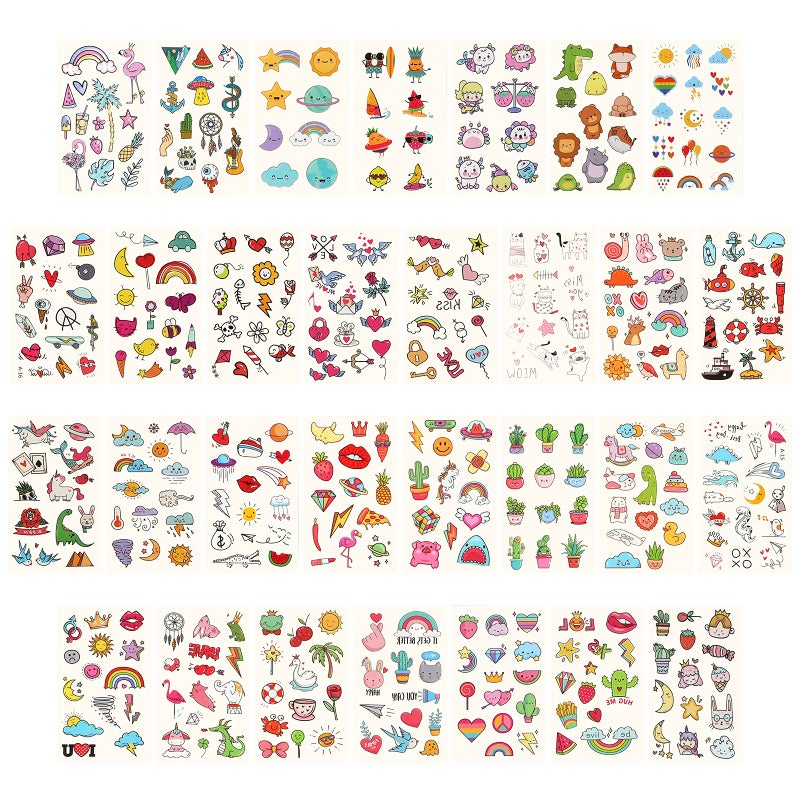 Metker Temporary Tattoos for Kids - 90 Sheets 1000+ Designs | Waterproof Temporary Tattoos toys for Birthday Party Favors, Group Activities | Educational & Safe Skin Art - Image 2