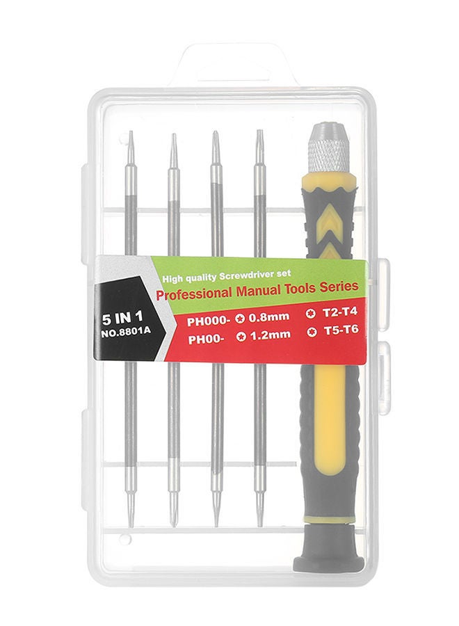 NIBEMINENT 5-In-1 Multi-Functional Screwdrivers Set With Magnetic Phillips And Torx Bits Multicolour - Image 1