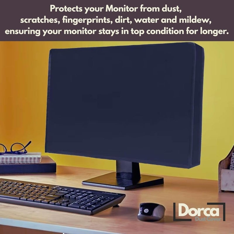 Dorca ® Dustproof & Waterproof Monitor Dust Cover for 27 Inch LCD/LED Screens – Fits Dell, HP, LG, Lenovo, Samsung, Acer, BenQ, Zebronics – Protective Cover to Keep Monitor Clean & Scratch-Free - Image 2
