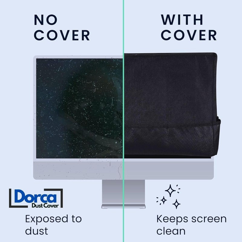 Dorca ® Dustproof & Waterproof Monitor Dust Cover for 27 Inch LCD/LED Screens – Fits Dell, HP, LG, Lenovo, Samsung, Acer, BenQ, Zebronics – Protective Cover to Keep Monitor Clean & Scratch-Free - Image 4