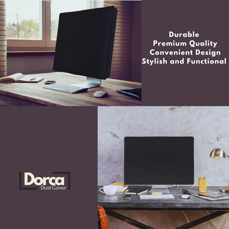 Dorca ® Dustproof & Waterproof Monitor Dust Cover for 27 Inch LCD/LED Screens – Fits Dell, HP, LG, Lenovo, Samsung, Acer, BenQ, Zebronics – Protective Cover to Keep Monitor Clean & Scratch-Free - Image 5