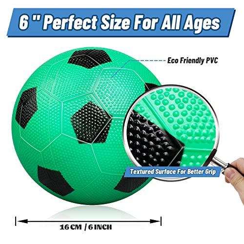 Anzmtosn 6" Small Kids Mini Soccer Balls Sports Toys, PVC for Beach Pool & Inflatables, Soft Balls (3 Pack) - Image 3
