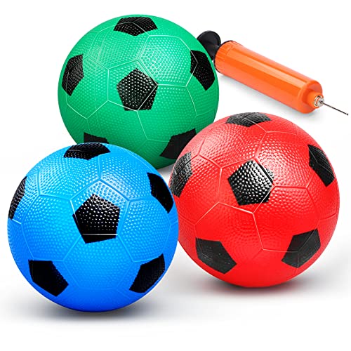 Anzmtosn 6" Small Kids Mini Soccer Balls Sports Toys, PVC for Beach Pool & Inflatables, Soft Balls (3 Pack) - Image 1