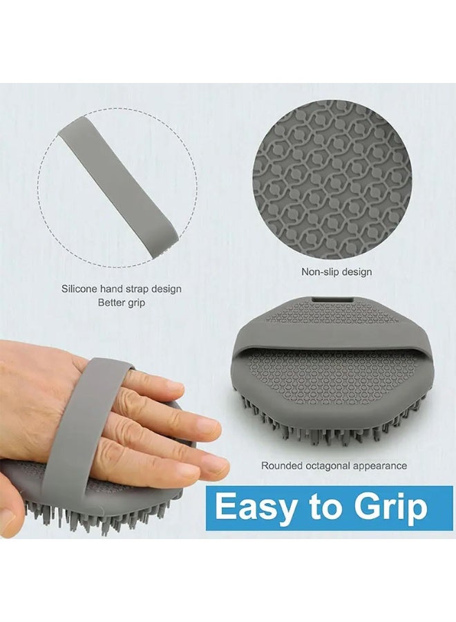 فرشاة الجسم السيليكونية، فرشاة ناعمة للتنظيف العميق وتقشير لطيف، منشفة الحك السيليكونية للدش، فرشاة شعر للتدليك وغسل الشعر، فرشاة تنظيف البشرة - Image 5