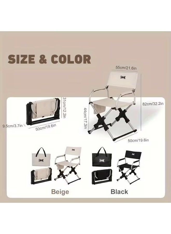 BlueFire Portable Lightweight Camping Chair with Carry Bag – Compact Telescoping Folding Outdoor Chair, Supports up to 100kg, Aluminum Frame, Dual Mesh Cup Holders for Camping, Beach, Fishing, Sports & Tailgates - Image 3