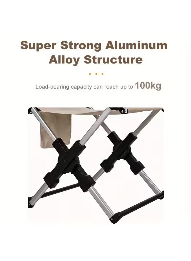 BlueFire Portable Lightweight Camping Chair with Carry Bag – Compact Telescoping Folding Outdoor Chair, Supports up to 100kg, Aluminum Frame, Dual Mesh Cup Holders for Camping, Beach, Fishing, Sports & Tailgates - Image 2