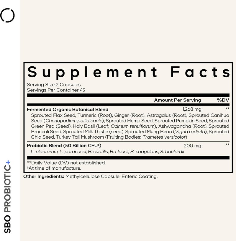 Codeage SBO Probiotics 50 Billion CFUs Per Serving Multi Strain Soil Based Organisms Blend and Organic Fermented Botanical Blend ShelfStable 90 Capsules - Image 2